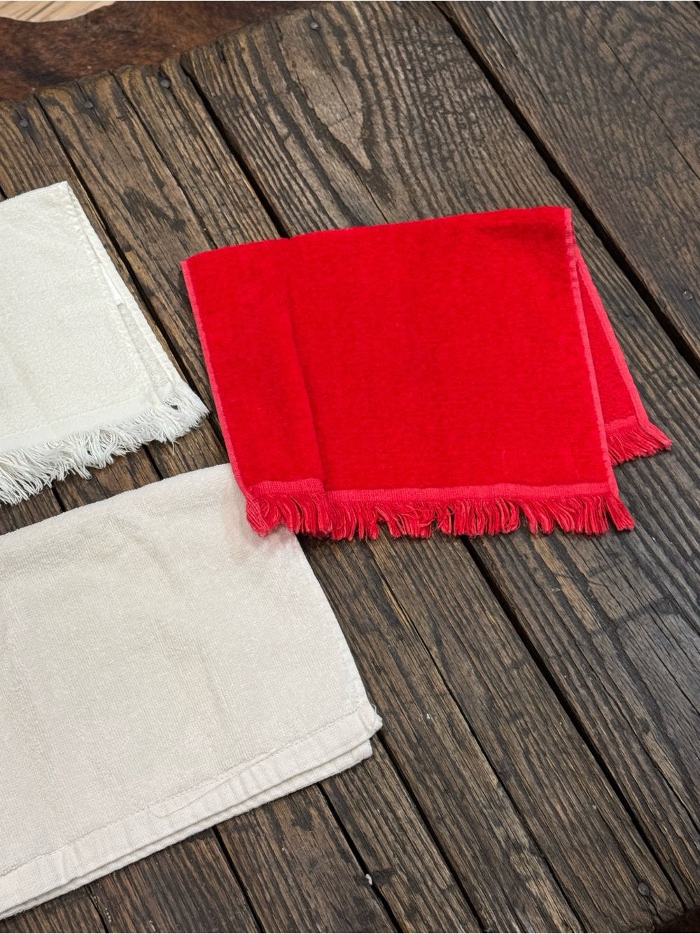 Christmas Cardinal & Bell Embroidered Hand Towels Red & Cream - Set of 5 - Picture 6 of 9
